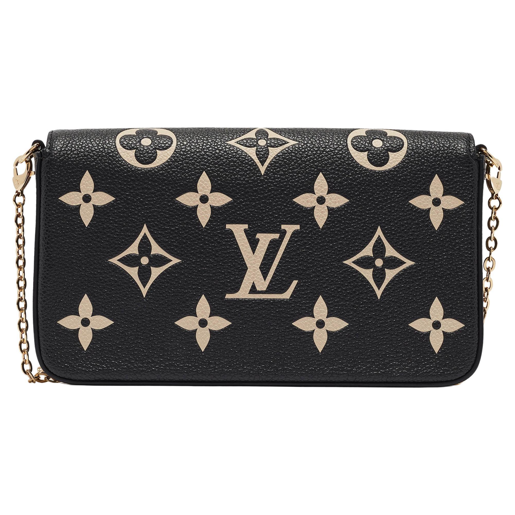 Louis Vuitton Black/Beige Monogram Leather Félicie Pochette