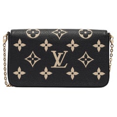 Used Louis Vuitton Black/Beige Monogram Leather Félicie Pochette