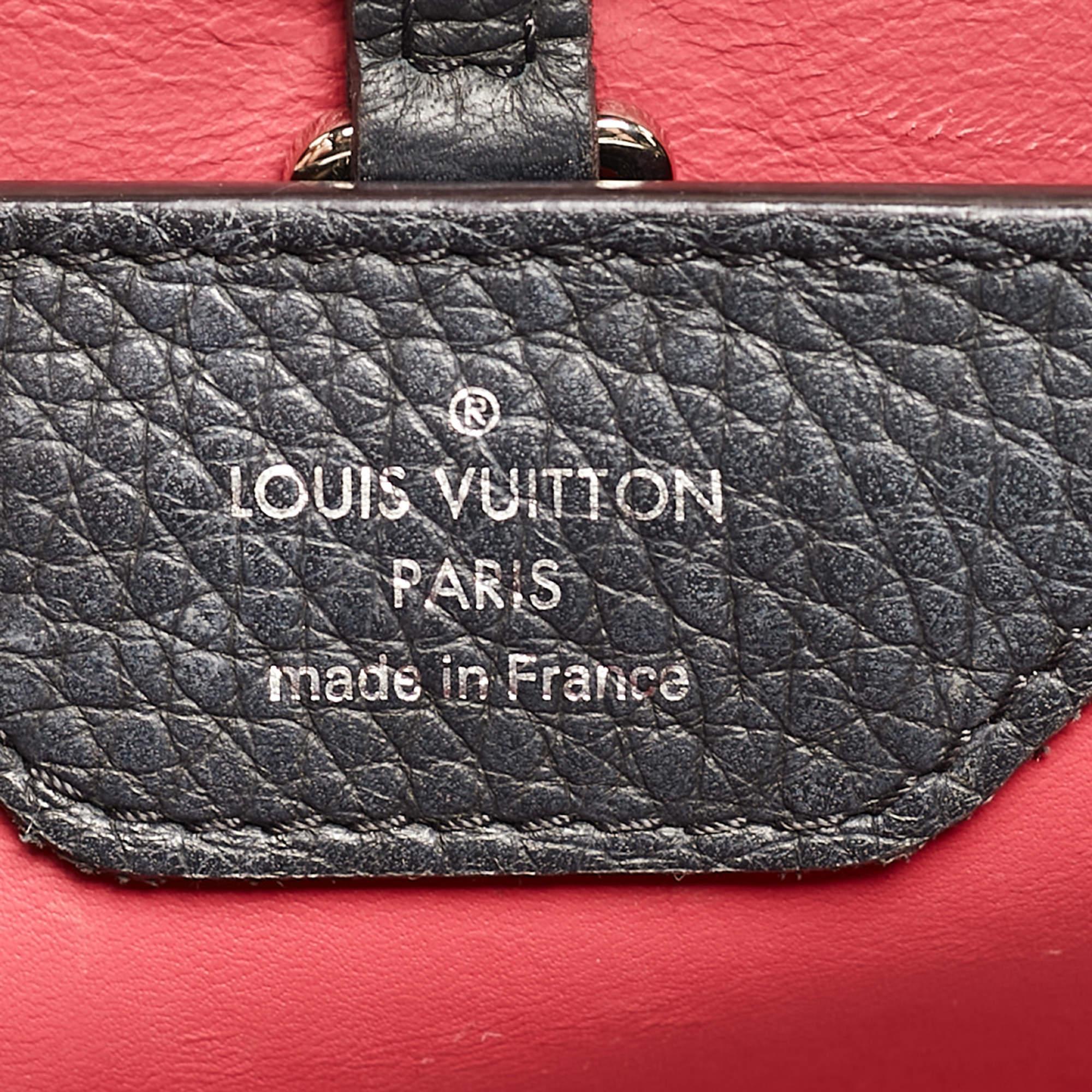 Louis Vuitton Black/Beige Taurillon Leather and Python Capucines BB Bag For Sale 2