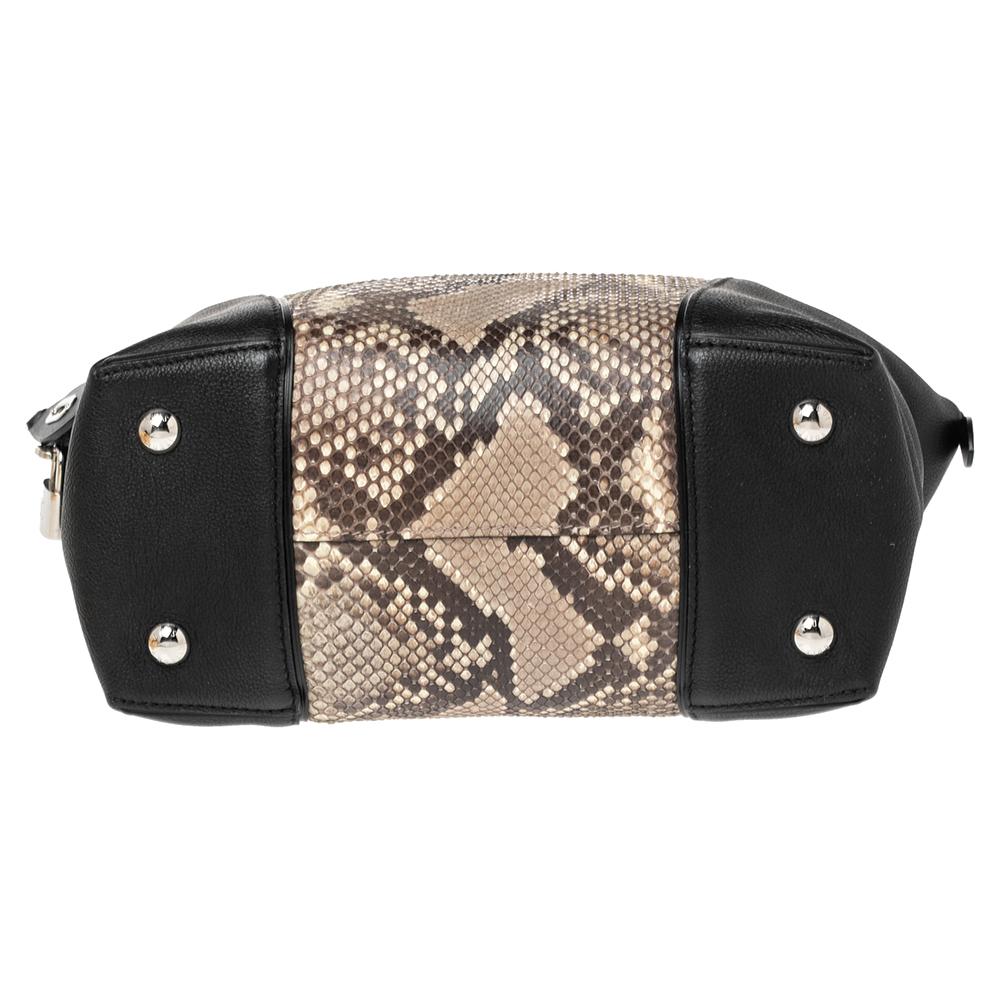 Louis Vuitton Black/Beige Taurillon Leather and Python Soft Lockit PM Bag 1