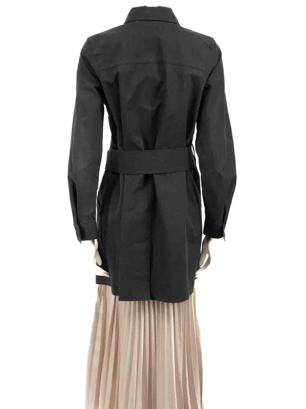 Louis Vuitton Black Belted Mid-Length Trench Coat Size M In Good Condition For Sale In London, GB