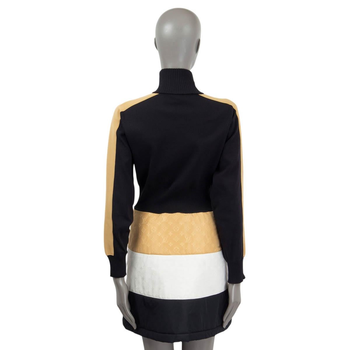 LOUIS VUITTON - Robe noire en maille BI MATERIAL avec taille RÉALISÉE Pour femmes en vente
