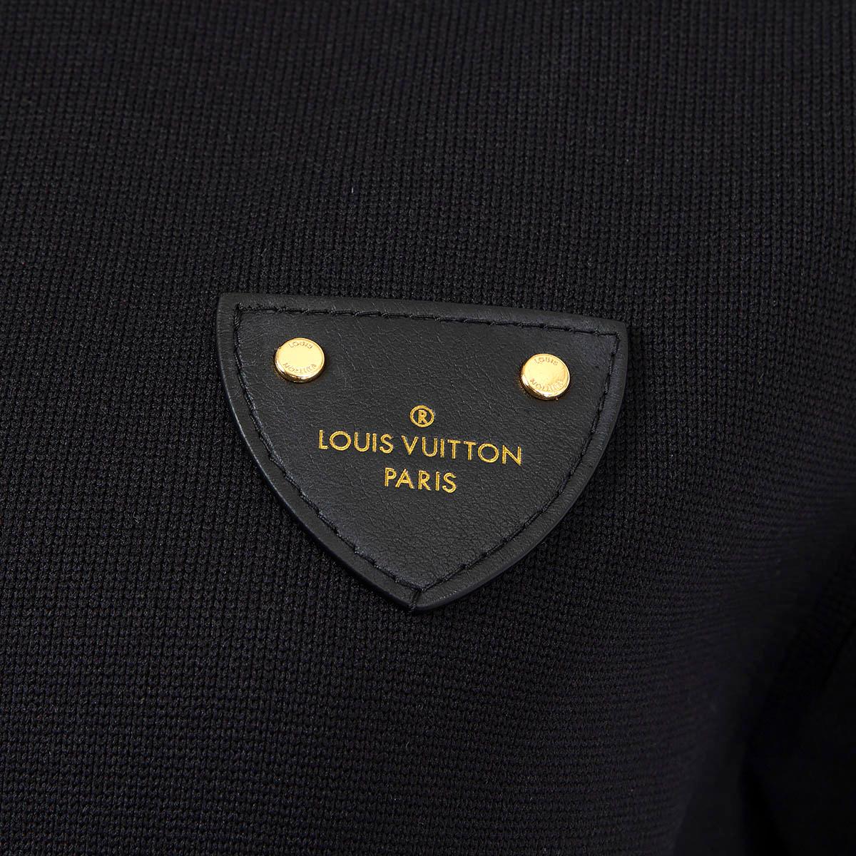 LOUIS VUITTON - Robe noire en maille BI MATERIAL avec taille RÉALISÉE en vente 2