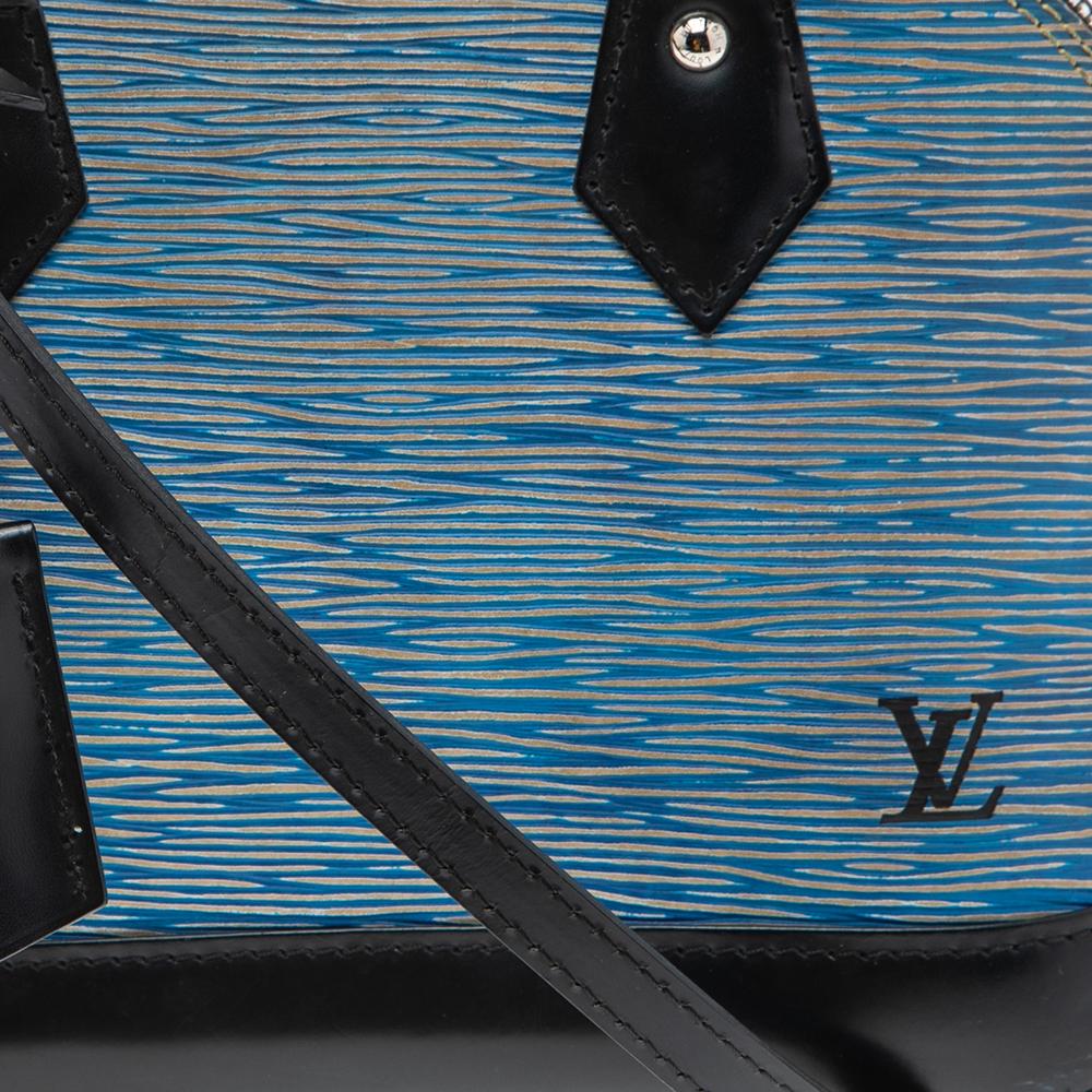 Louis Vuitton Black/Blue Epi Leather Alma BB Bag 4
