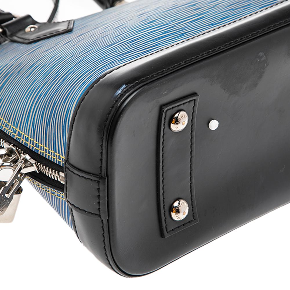 Louis Vuitton Black/Blue Epi Leather Alma BB Bag 2