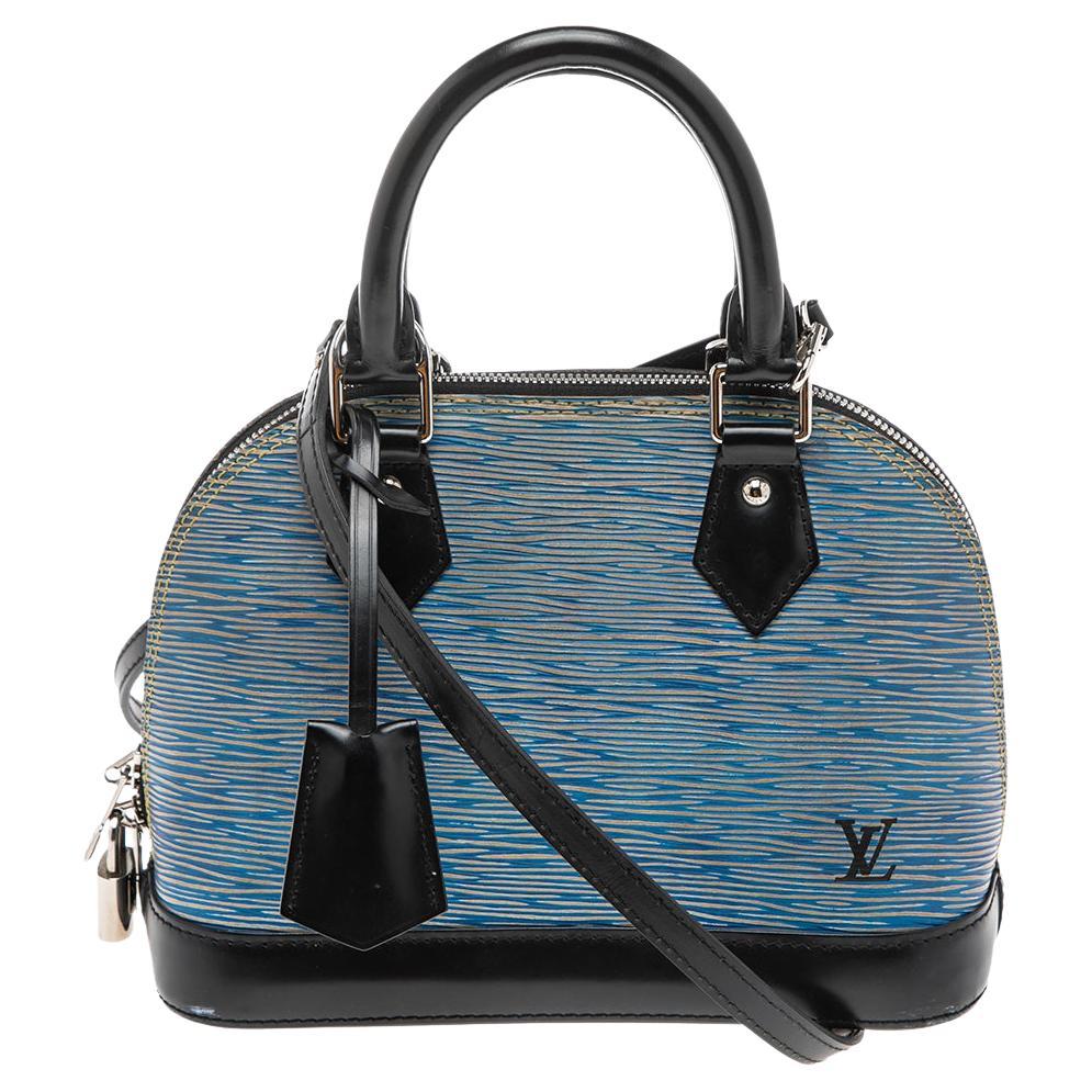 Louis Vuitton Black/Blue Epi Leather Alma BB Bag