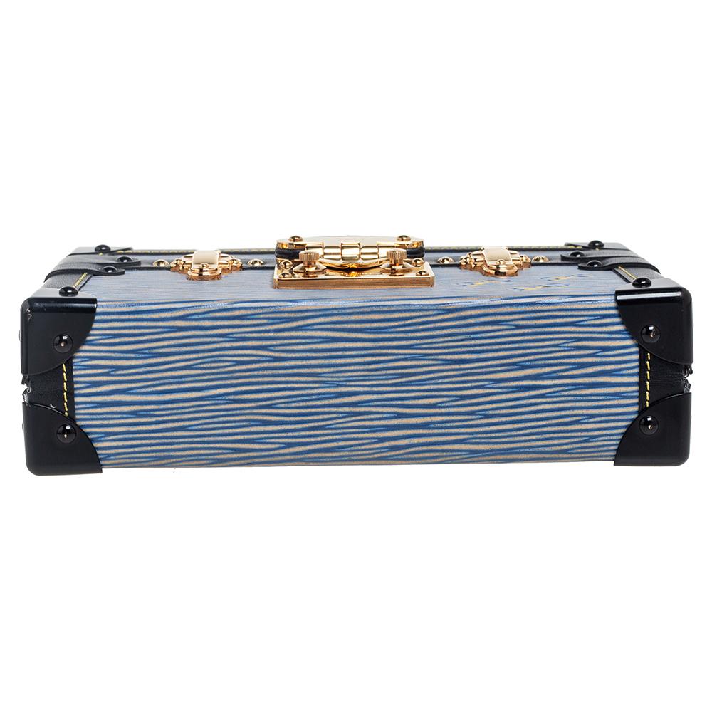 Louis Vuitton Black/Blue Epi Leather Petite Malle Bag 6