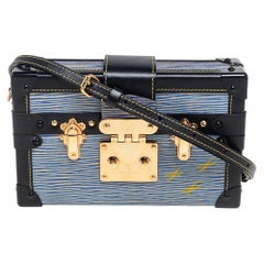 Louis Vuitton Black/Blue Epi Leather Petite Malle Bag
