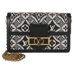 Louis Vuitton Black Blue Jacquard Since 1854 Dauphine Chain Wallet