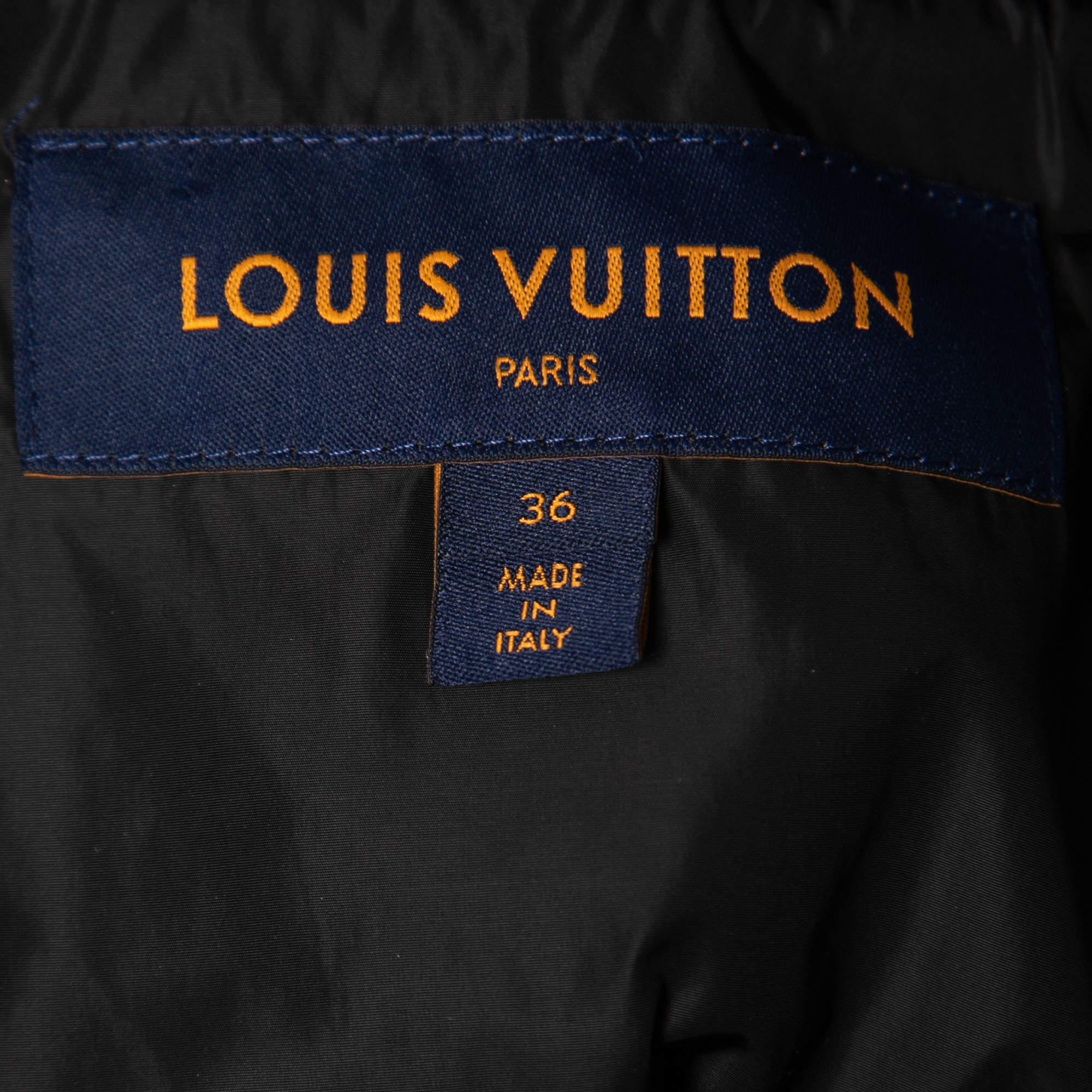 Louis Vuitton Black/Blue Mahina Monogram Synthetic Parka Jacket S In Excellent Condition In Dubai, Al Qouz 2