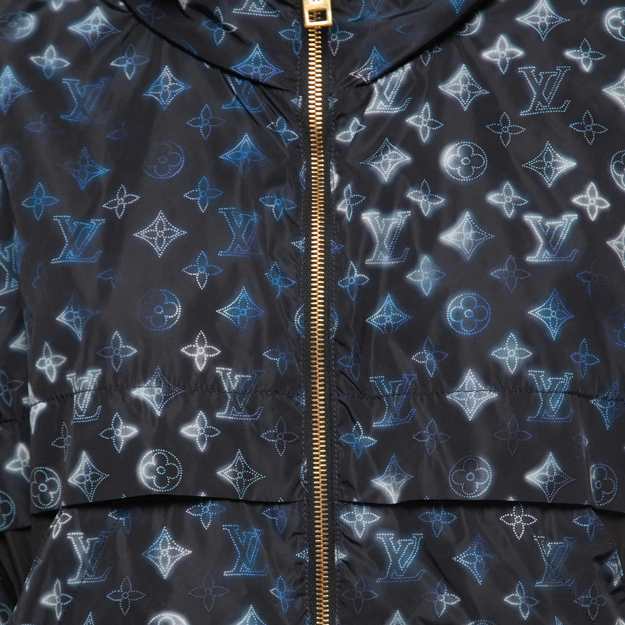 Women's Louis Vuitton Black/Blue Mahina Monogram Synthetic Parka Jacket S