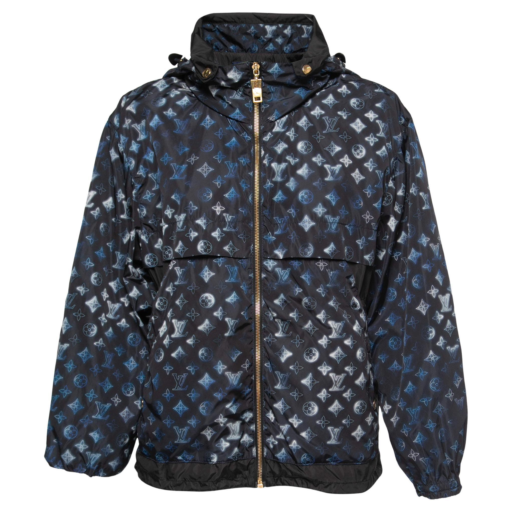 Louis Vuitton Black/Blue Mahina Monogram Synthetic Parka Jacket S