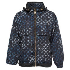 Synthetische Parka-Jacke von Louis Vuitton in Schwarz/Blau mit Monogramm S