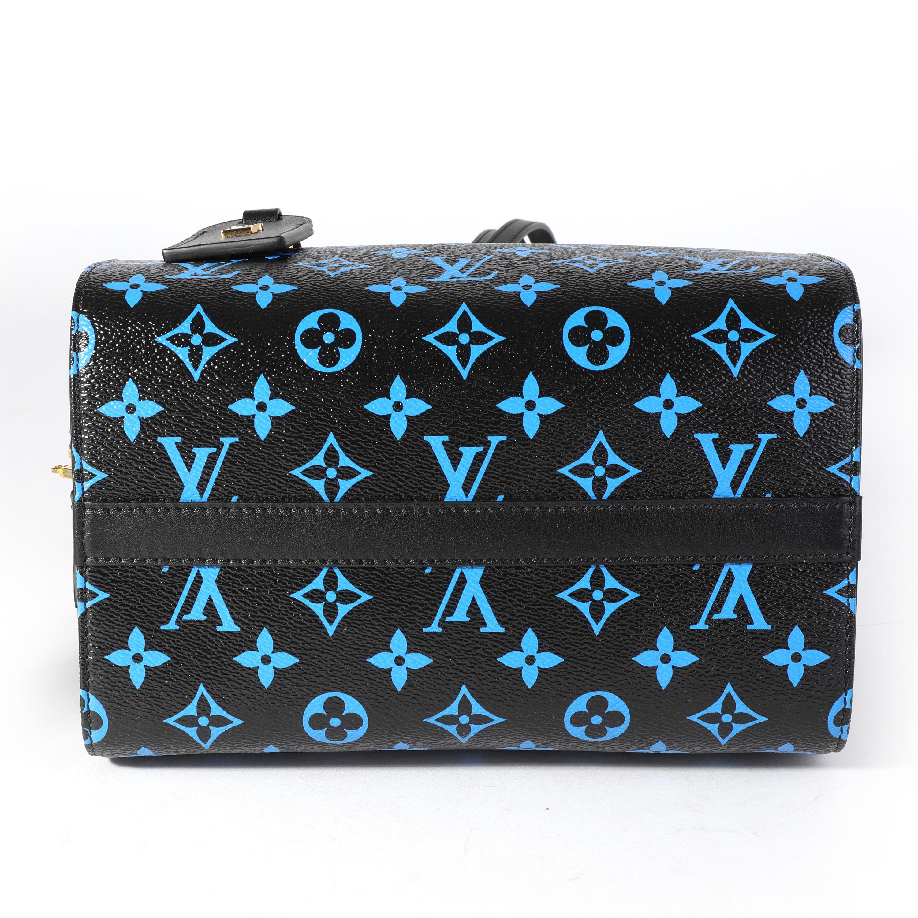 Louis Vuitton Black & Blue Monogram Canvas and Navy Leather Amazon Speedy PM 2