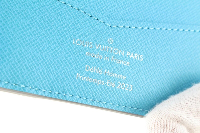 Louis Vuitton Black Blue Monogram Playground Slender Men's Wallet