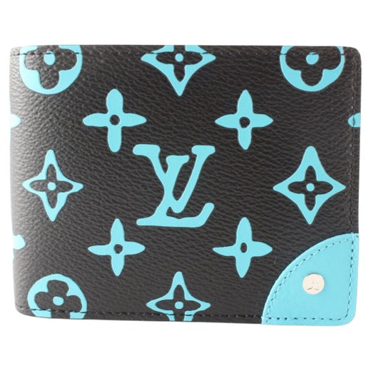 Louis Vuitton Virgil Abloh Blue Monogram Bandana Slender Wallet