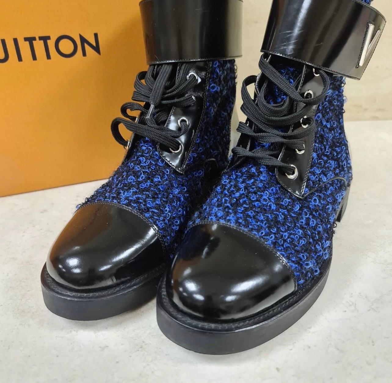 blue louis vuitton boots