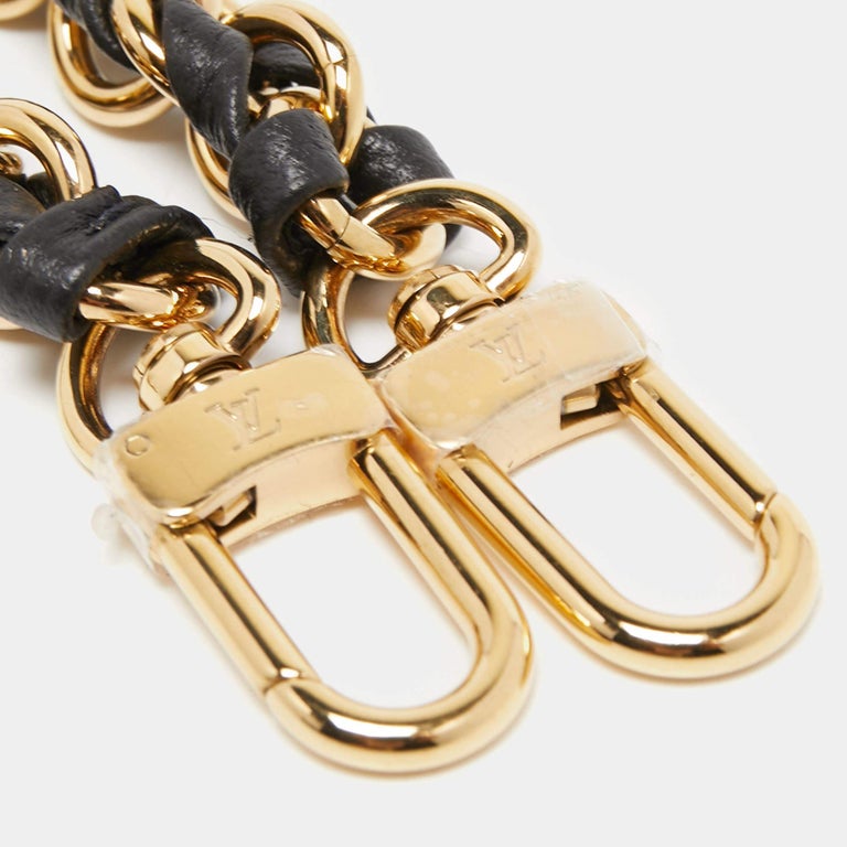Louis Vuitton Black Braided Leather Chain Shoulder Bag Strap at 1stDibs   braided bag strap, louis vuitton bags with chain straps, louis vuitton black  braided handle