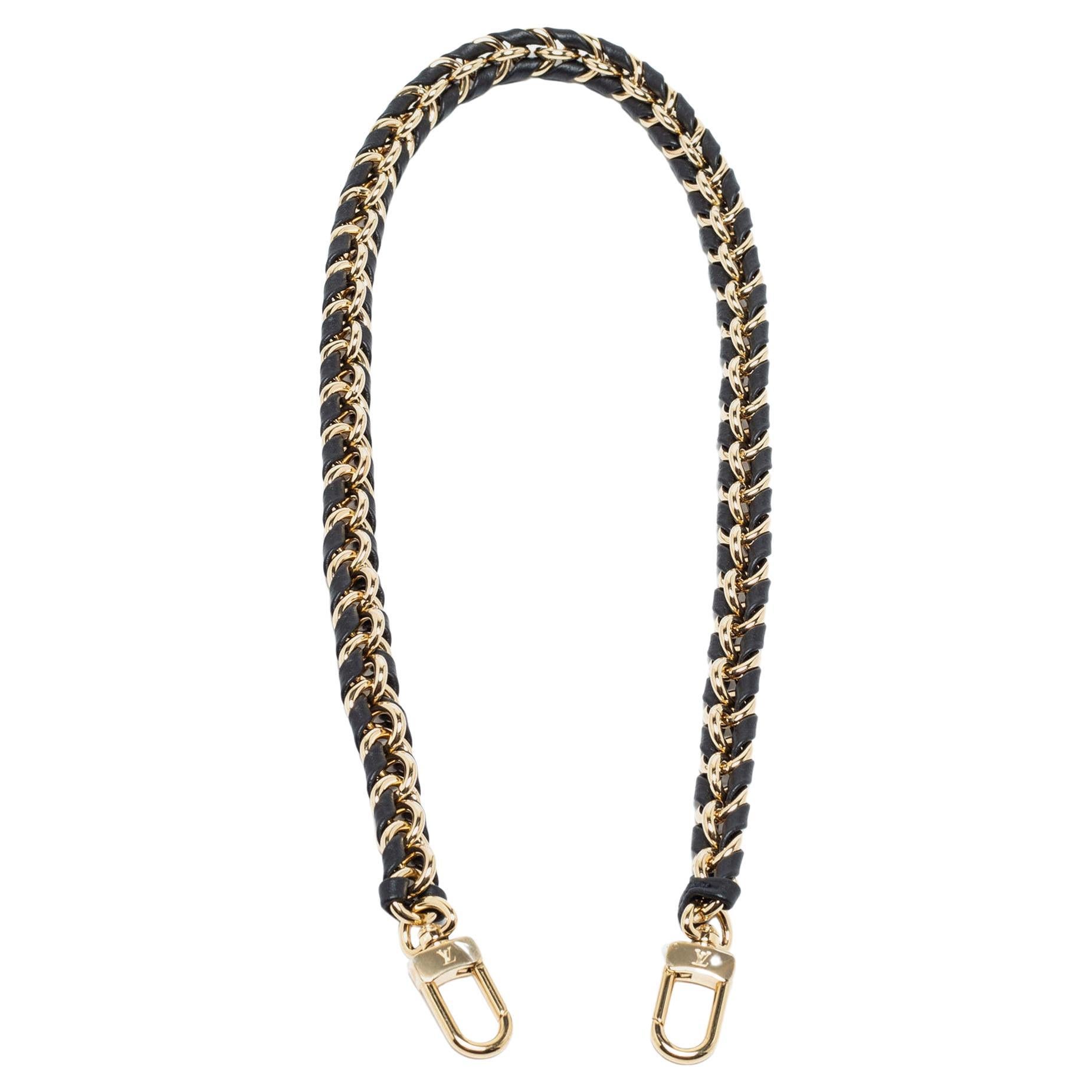 Louis Vuitton Black Braided Leather Chain Shoulder Bag Strap - ShopStyle