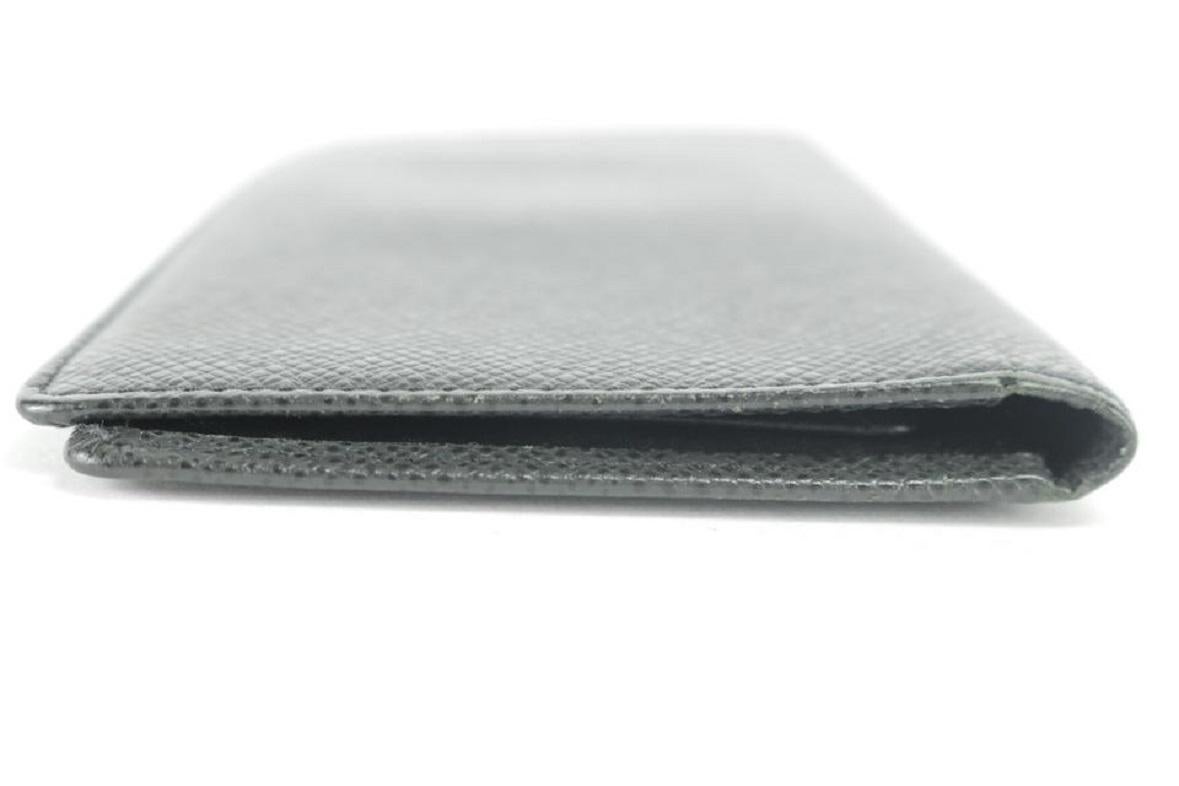 Louis Vuitton Black Brazza Taiga James Bifold Long Flap 5lk1210 Wallet For Sale 3
