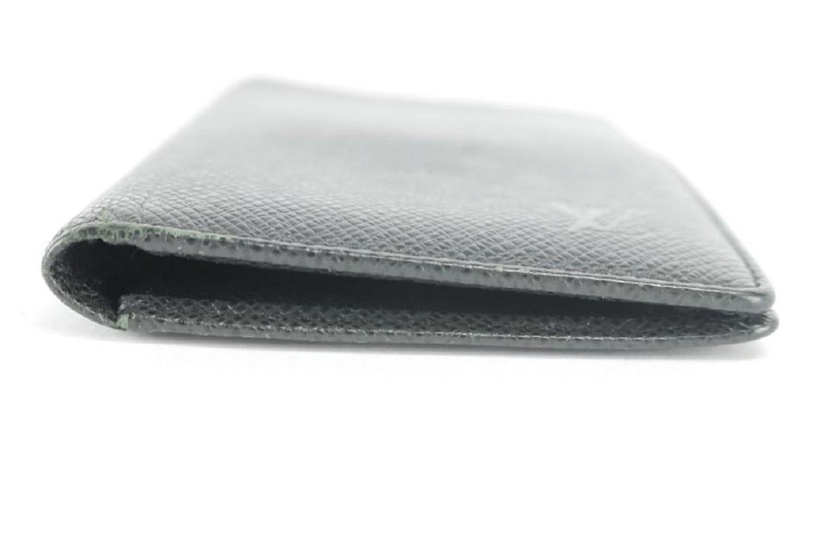 Louis Vuitton Black Brazza Taiga James Bifold Long Flap 5lk1210 Wallet For Sale 4