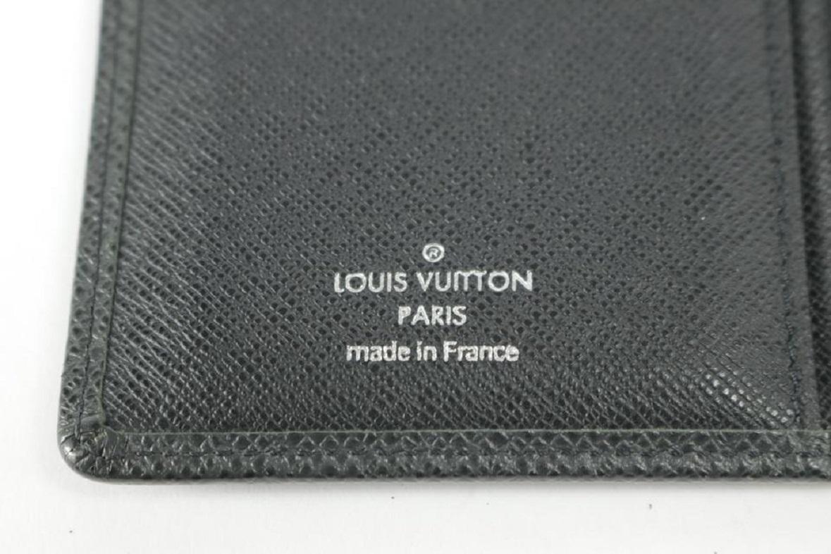 Louis Vuitton Black Brazza Taiga James Bifold Long Flap 5lk1210 Wallet For Sale 1