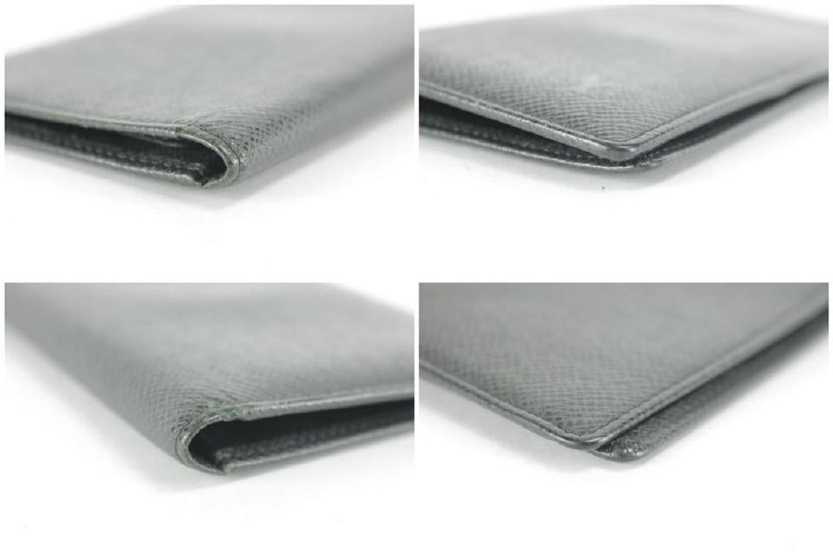 Louis Vuitton Black Brazza Taiga James Bifold Long Flap 5lk1210 Wallet For Sale 2