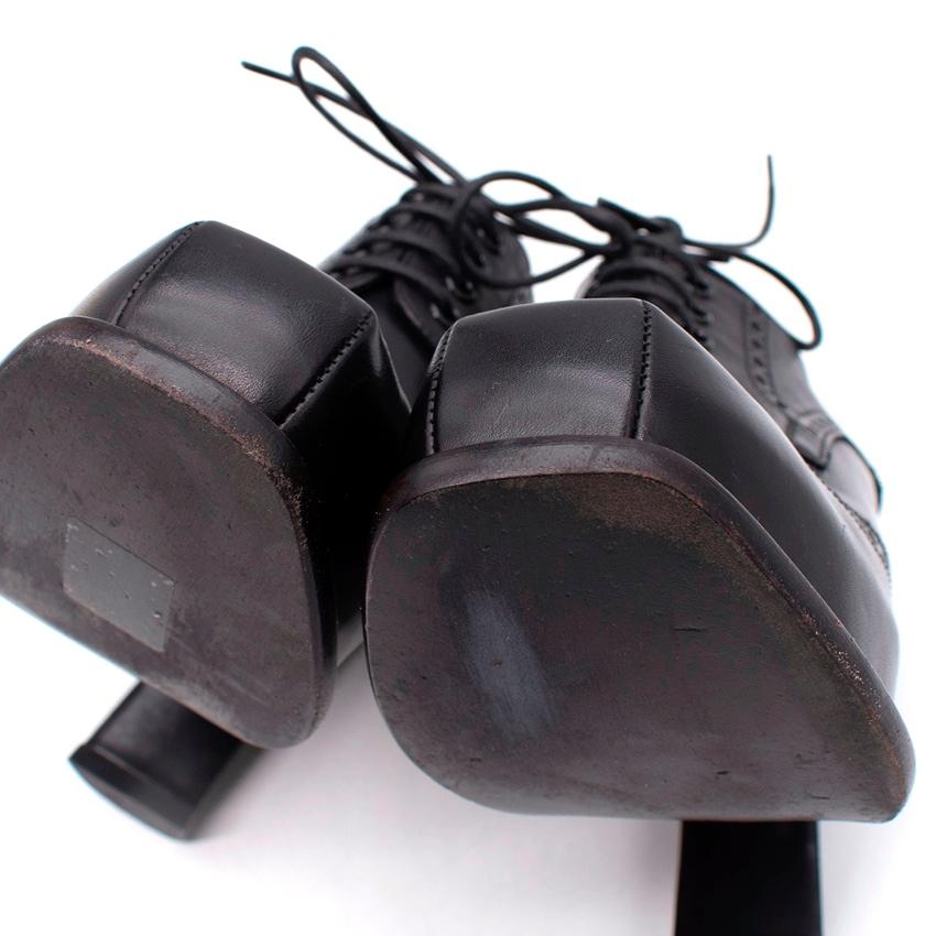 Louis Vuitton Black Brogue Leather Derby Heeled Booties 2
