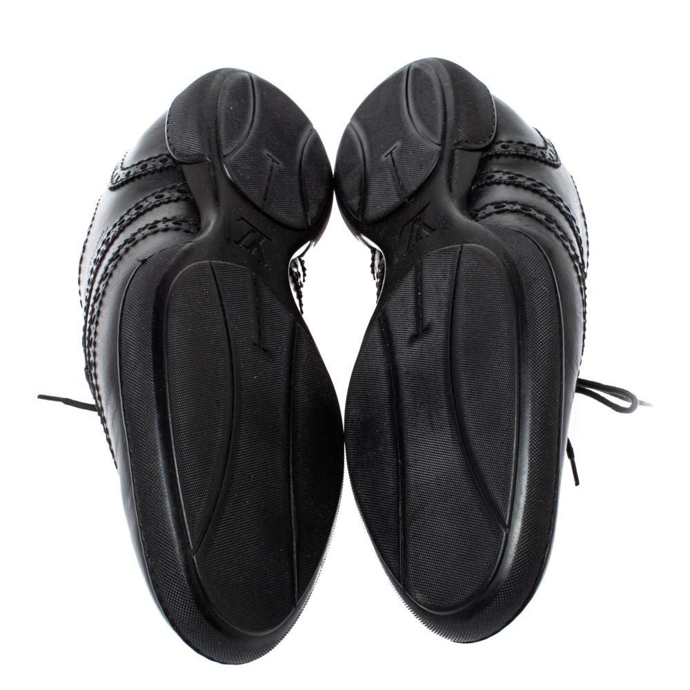 Men's Louis Vuitton Black Brogue Leather Explorer Sneakers Size 43.5