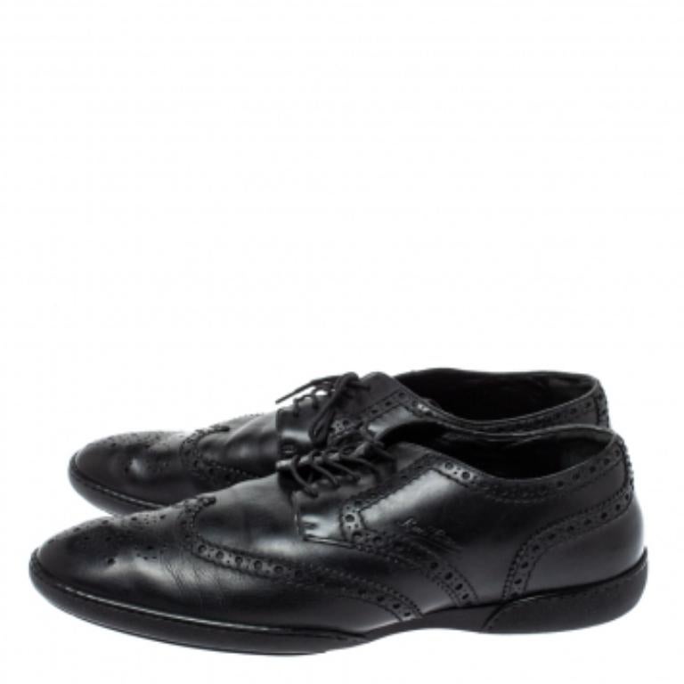 Louis Vuitton Black Brogue Leather Explorer Sneakers Size 43.5 For Sale 2