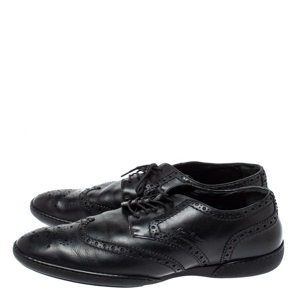 Louis Vuitton Black Brogue Leather Explorer Sneakers Size 43.5 3