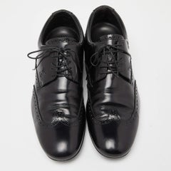 Louis Vuitton Black Brogue Leather Lace Up Derby Size 41.5