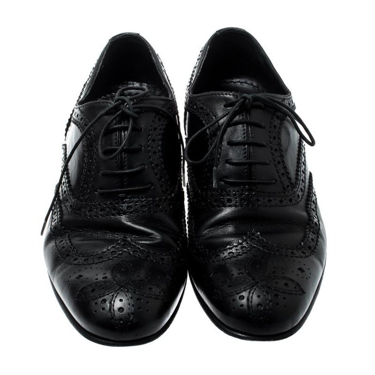 Louis Vuitton Black Brogue Leather Lace Up Oxford Size 42 Louis Vuitton