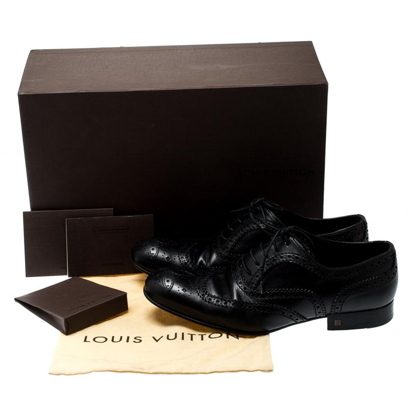 Louis Vuitton Black Brogue Leather Lace Up Oxfords Size 41 1
