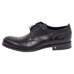 Louis Vuitton Black Brogue Leather Lace Up Oxfords Size 41