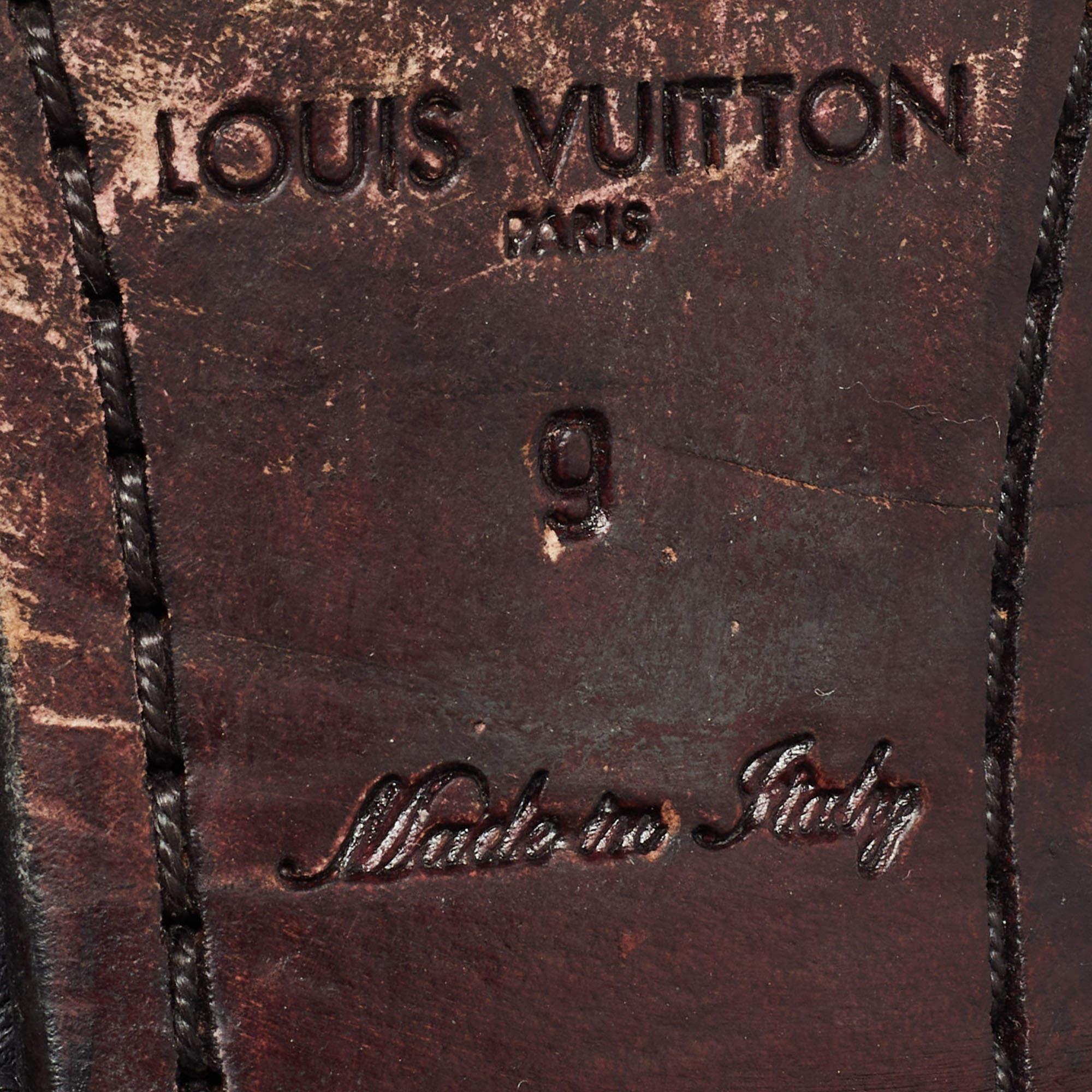 Louis Vuitton Black Brogue Leather Lace Up Oxfords Size 43 For Sale 4
