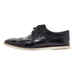 Louis Vuitton Black Brogues Leather Lace Up Derby Size 43
