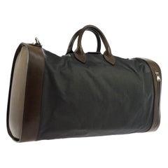 Louis Vuitton Black Brown Canvas Leather Top Handle Men's Travel Duffle Bag