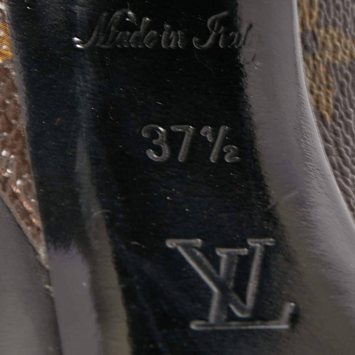 Louis Vuitton Black/Brown Leather and Monogram Canvas Matchmaker Pumps Size 37.5 2