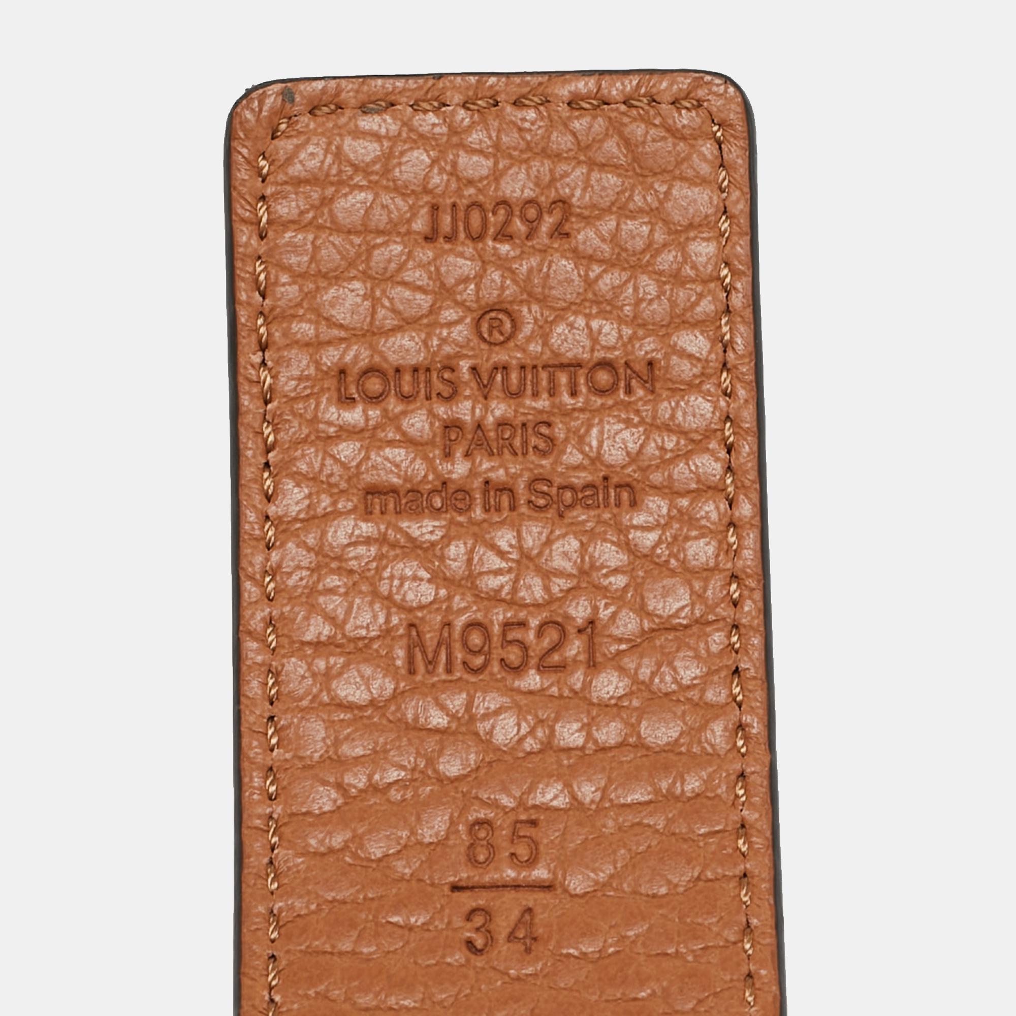 Louis Vuitton Black/Brown Leather LV Initials Reversible Belt 85CM 1
