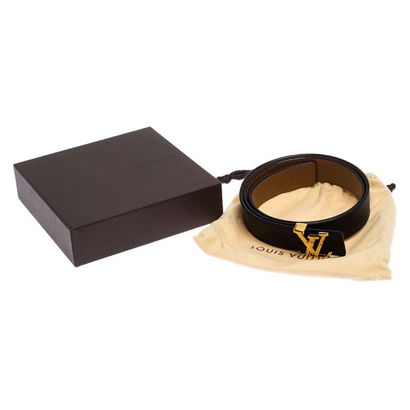 Louis Vuitton Black/Brown Leather Reversible Initiales Belt In Good Condition In Dubai, Al Qouz 2