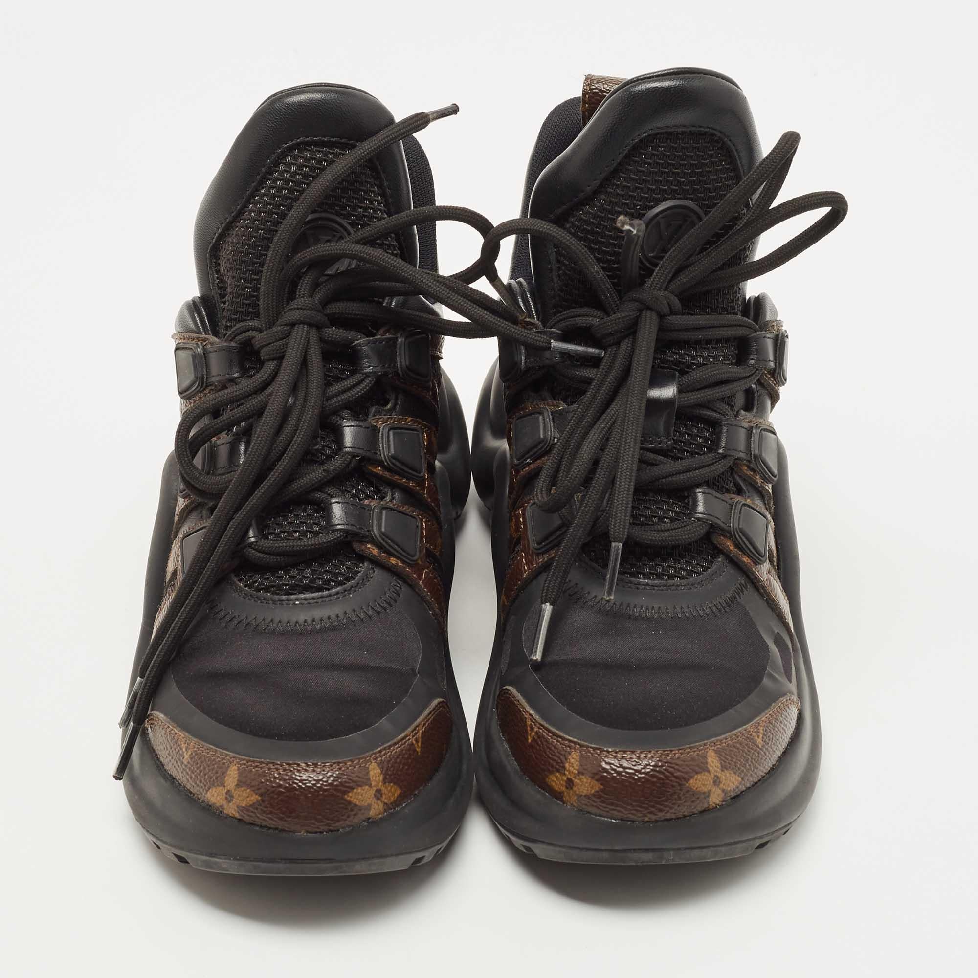 LOUIS VUITTON Stretch Textile LV Archlight Sneaker Boots 36 Black