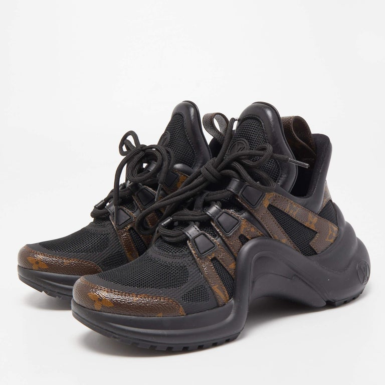 Louis Vuitton Black/Brown Mesh and Monogram Canvas Archlight Sneakers Size  36 For Sale at 1stDibs