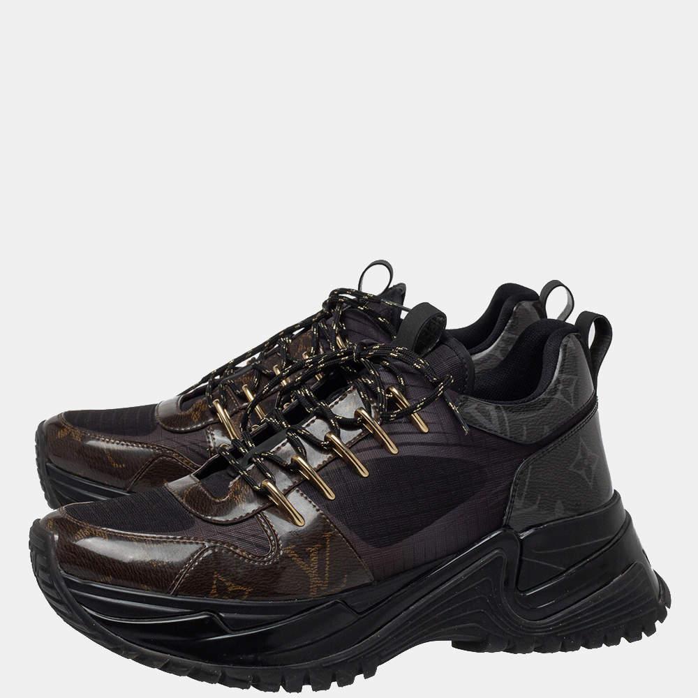 Louis Vuitton Black/Brown Monogram Canvas And Mesh Run Away Pulse Sneakers 2