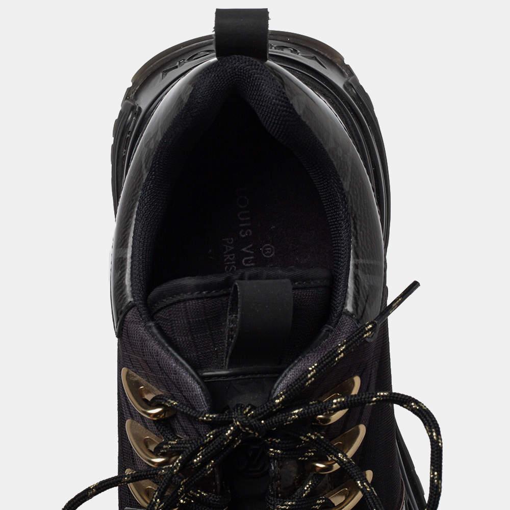 Louis Vuitton Black/Brown Monogram Canvas And Mesh Run Away Pulse Sneakers 3