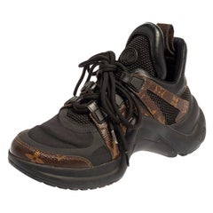 Louis Vuitton Black/Brown Monogram Canvas And Neoprene Archlight Sneakers Size36