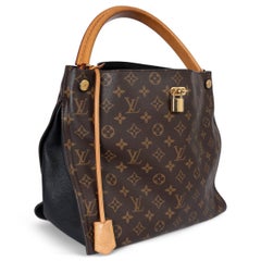 LOUIS VUITTON black & brown Monogram Canvas GAIA Hobo Bag
