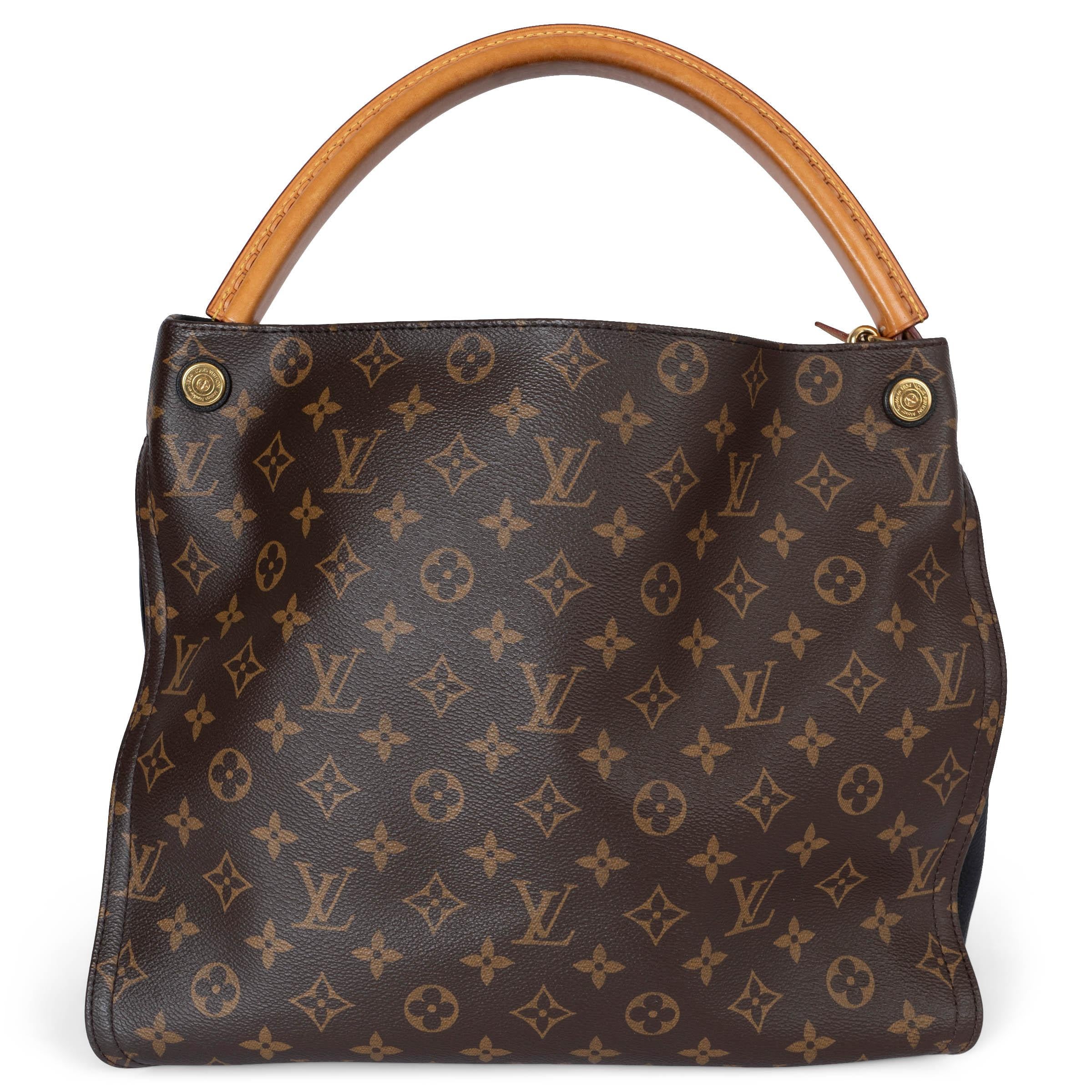 Black LOUIS VUITTON black & brown Monogram Canvas GAIA Hobo Bag For Sale