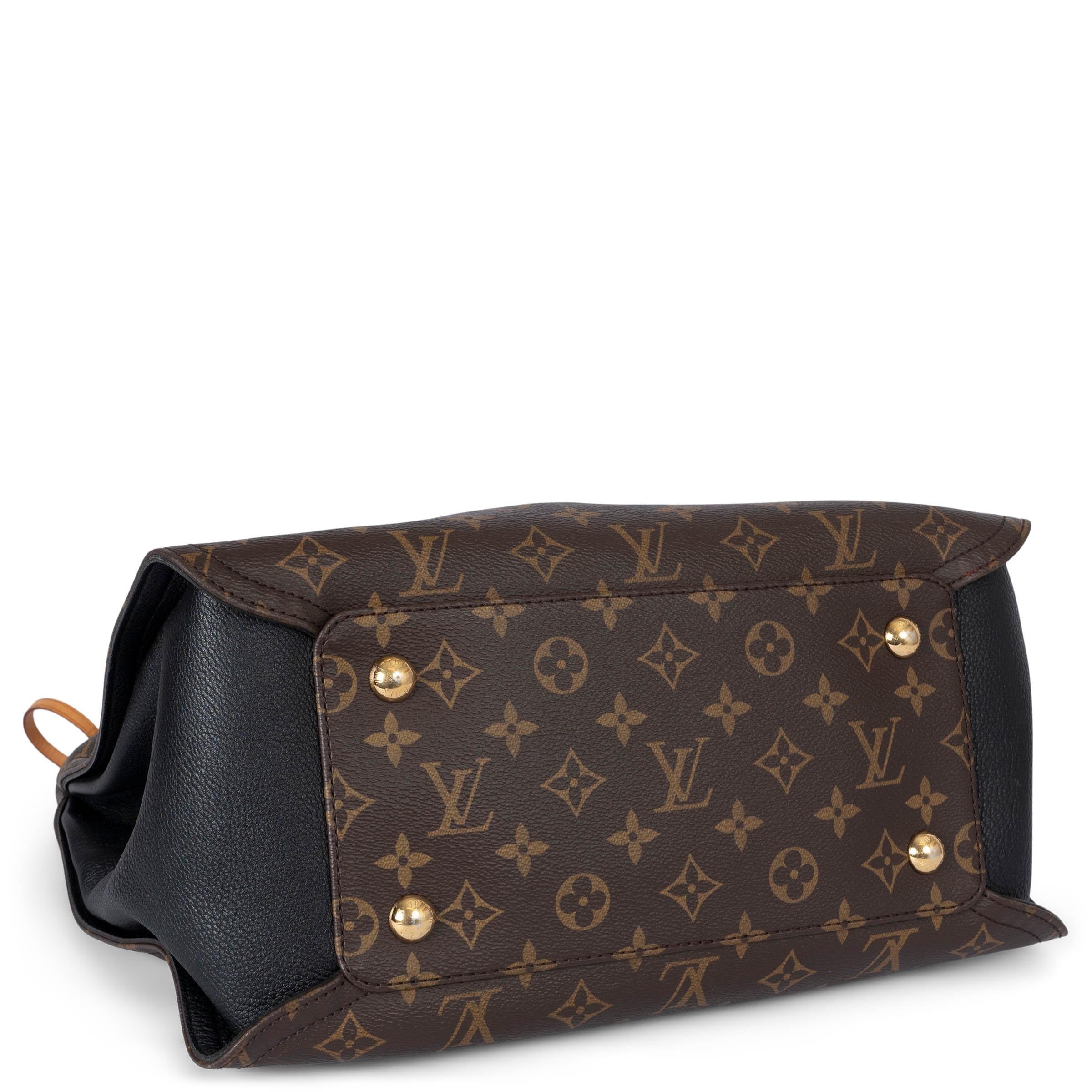 LOUIS VUITTON black & brown Monogram Canvas GAIA Hobo Bag In Excellent Condition For Sale In Zürich, CH