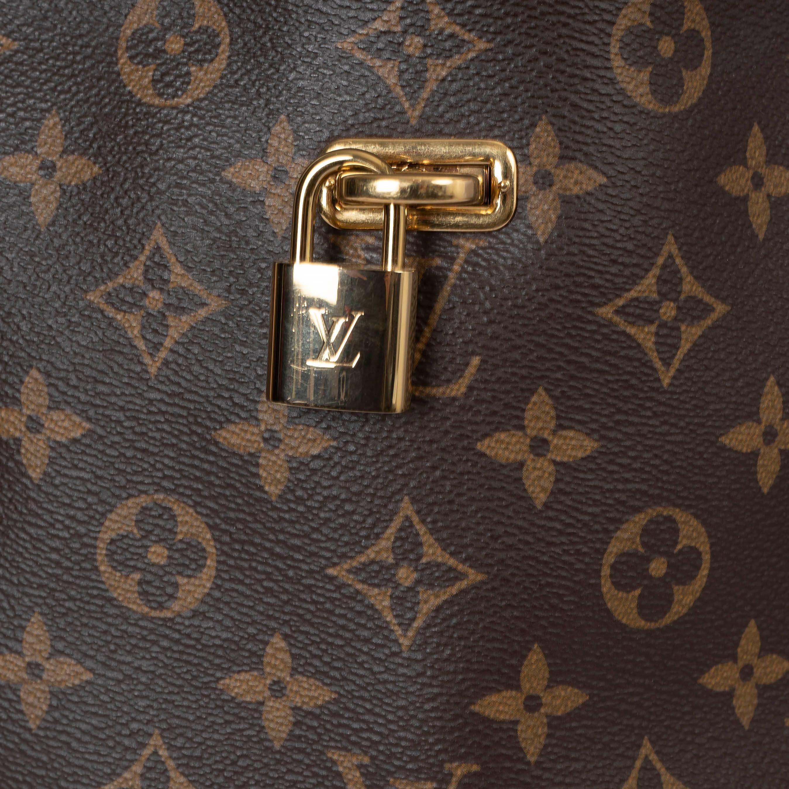 Women's LOUIS VUITTON black & brown Monogram Canvas GAIA Hobo Bag For Sale